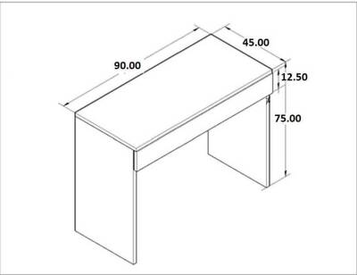 Arya Novella Mode Çekmeceli Beyaz Makyaj Masası/Dresuar/Çalışma Masası Make Up Desk - 4