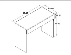 Arya Novella Mode Çekmeceli Lefkas Meşe Makyaj Masası/Dresuar/Çalışma Masası Make Up Desk - 3