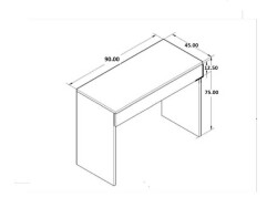 Arya Novella Mode Çekmeceli Makyaj Masası/Dresuar/Çalışma Masası Antrasit Make Up Desk - 4