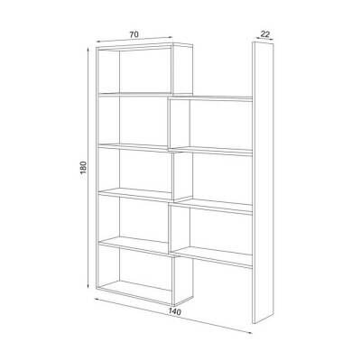 Ayarlanabilir Raflı Dekoratif Modüler Kitaplık Beyaz Garda Decorative Bookshelf - 4