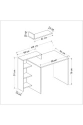 Casablanca Raflı Çalışma Masası (Barok/Beyaz) - 6