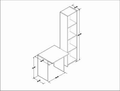 Porto Kitaplıklı Çalışma Masası - 2