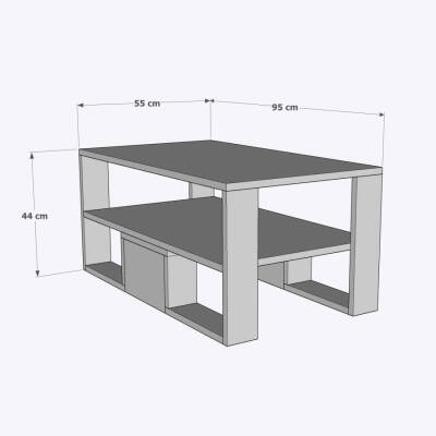 Floransa Dekoratif Orta Sehpa Garda Beyaz (Coffee Table) - 3