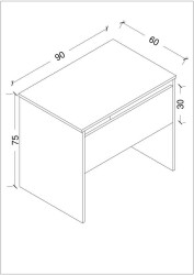 Homely Desk Çalışma Masası Laptop / Ofis / Ders Masası (BEYAZ) 60 x 90 - 5