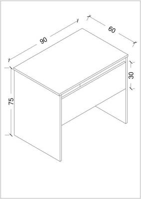 Homely Desk Çalışma Masası Laptop / Ofis / Ders Masası (BEYAZ) 60 x 90 - 5