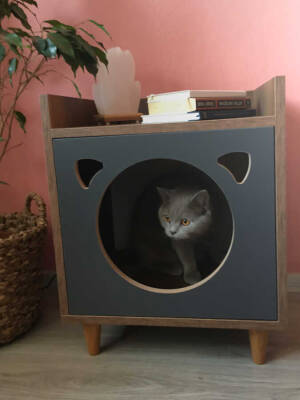 Kedi Komodin -Kedi Yuvası- Kedi Yatağı - Kedi Evi - 2