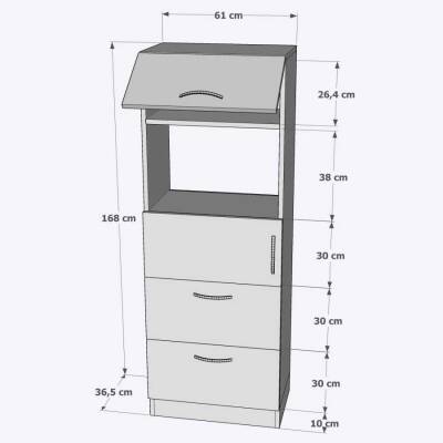 MDF Mikrodalga Fırın Raflı Kapaklı Çekmeceli Çok Amaçlı Hazır Mutfak Dolabı/Beyaz - 4