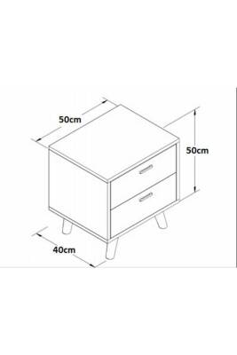 Oslo iki Çekmeceli Komodin Barok/Beyaz Commode - 6