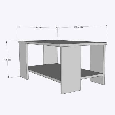 Roma Dekoratif Orta Sehpa Garda Beyaz (Coffee Table) - 3