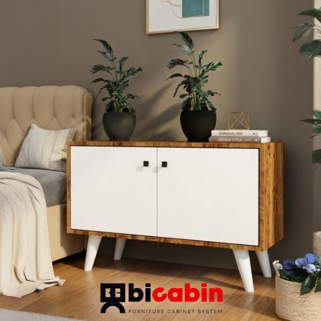 Arven Geniş Kapaklı Şifonyer Komodin - Barok /Beyaz