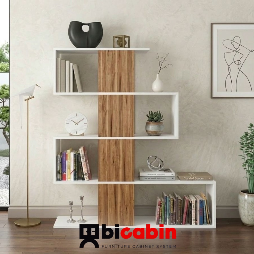 Gordion Pyramid Modüler Kitaplık -Atlantik Çam/Beyaz