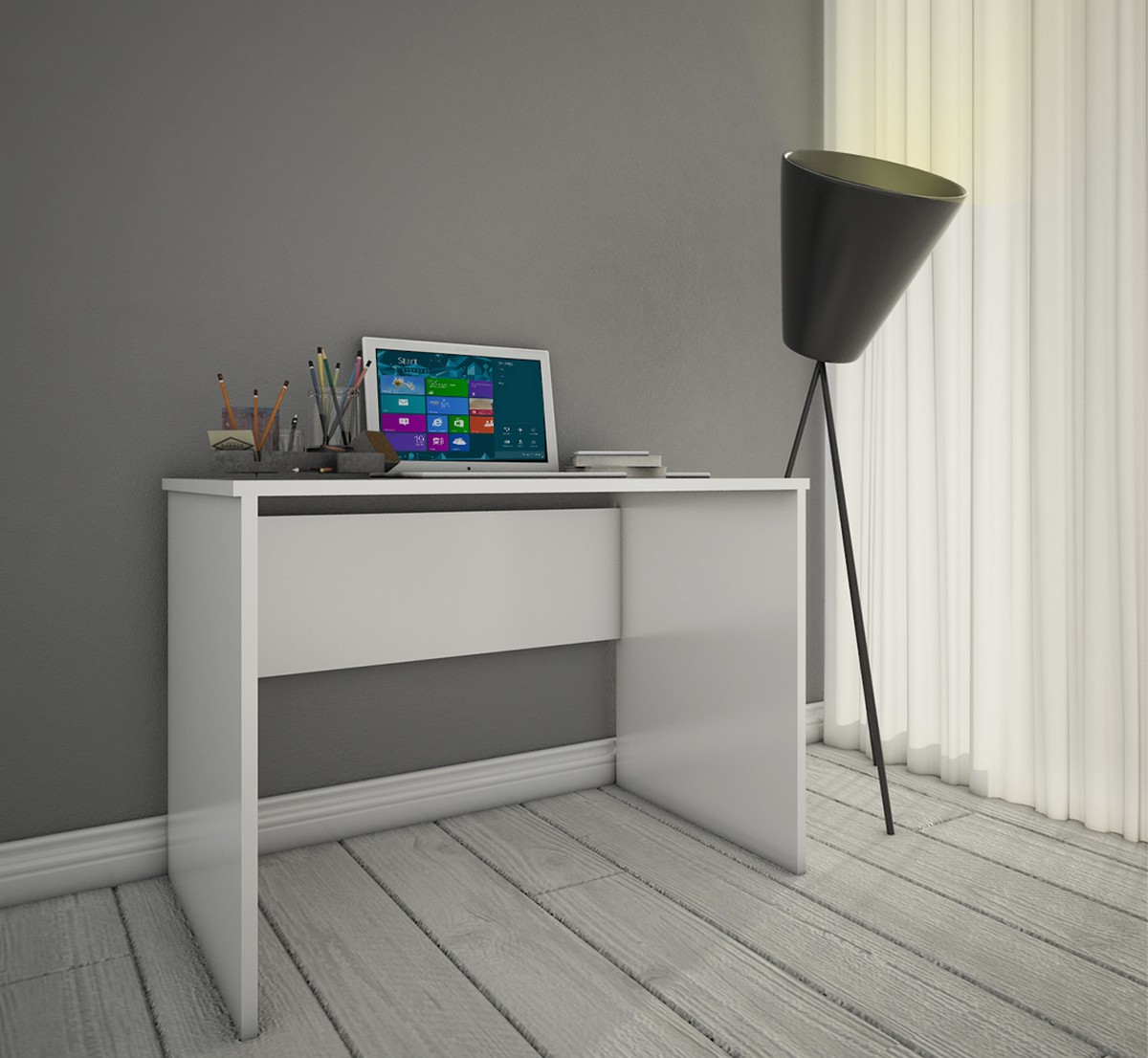 Homely Desk Ofis Laptop Bilgisayar Çalışma Masası -Beyaz