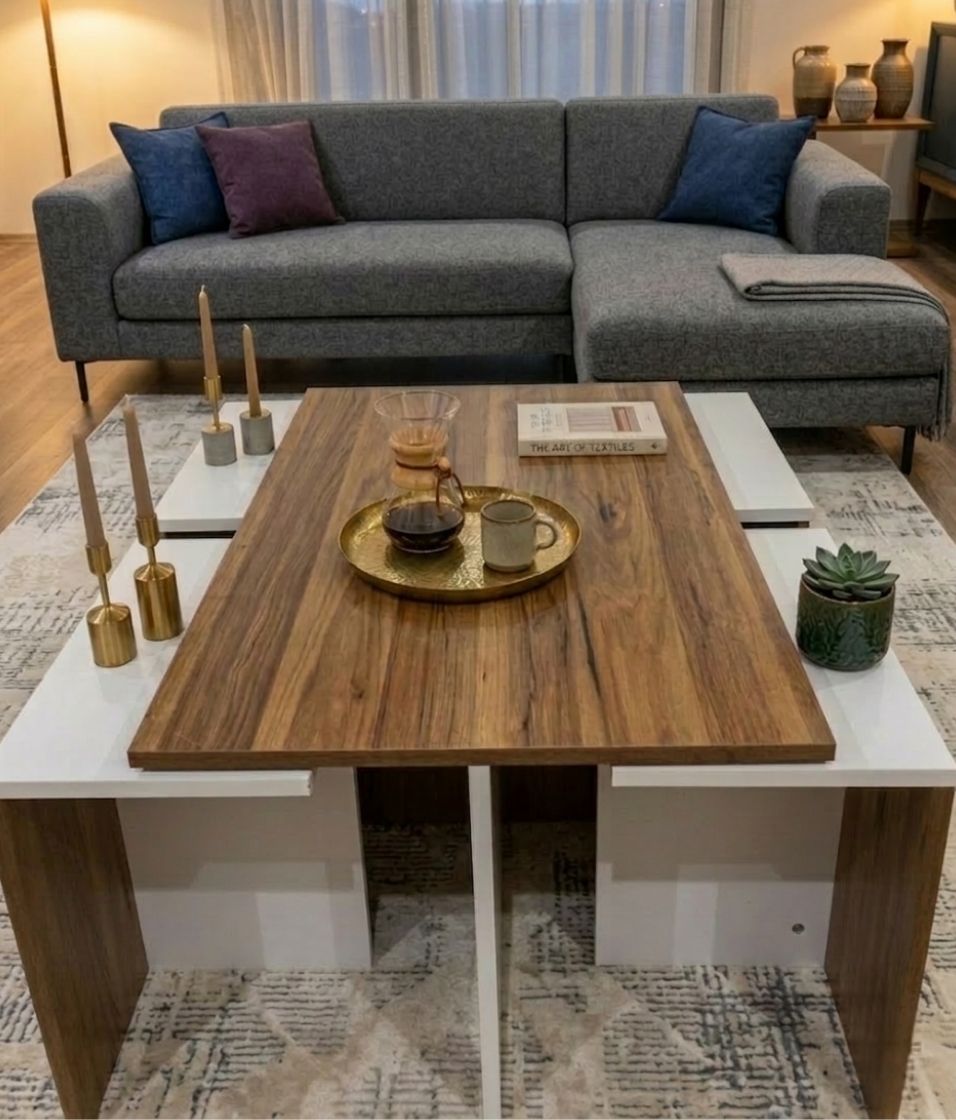 Milano 4 Zigonlu Orta Sehpa -Atlantik Çam/Beyaz