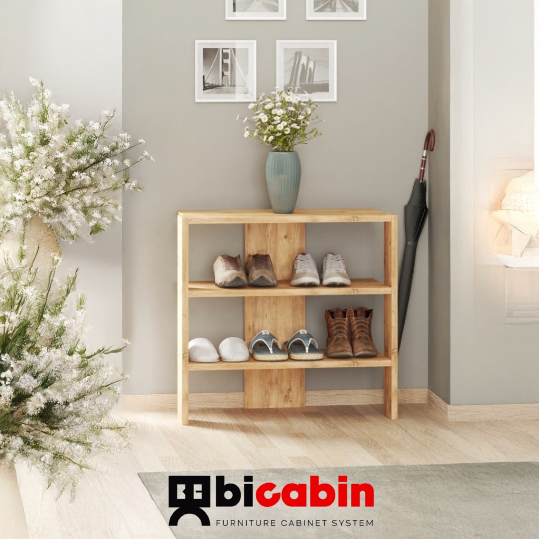 Pera Modern Çok Amaçlı 3 Raflı Dolap Tv Sehpası Antre Dresuar Kitaplık Ayakkabılık -Atlantik Çam